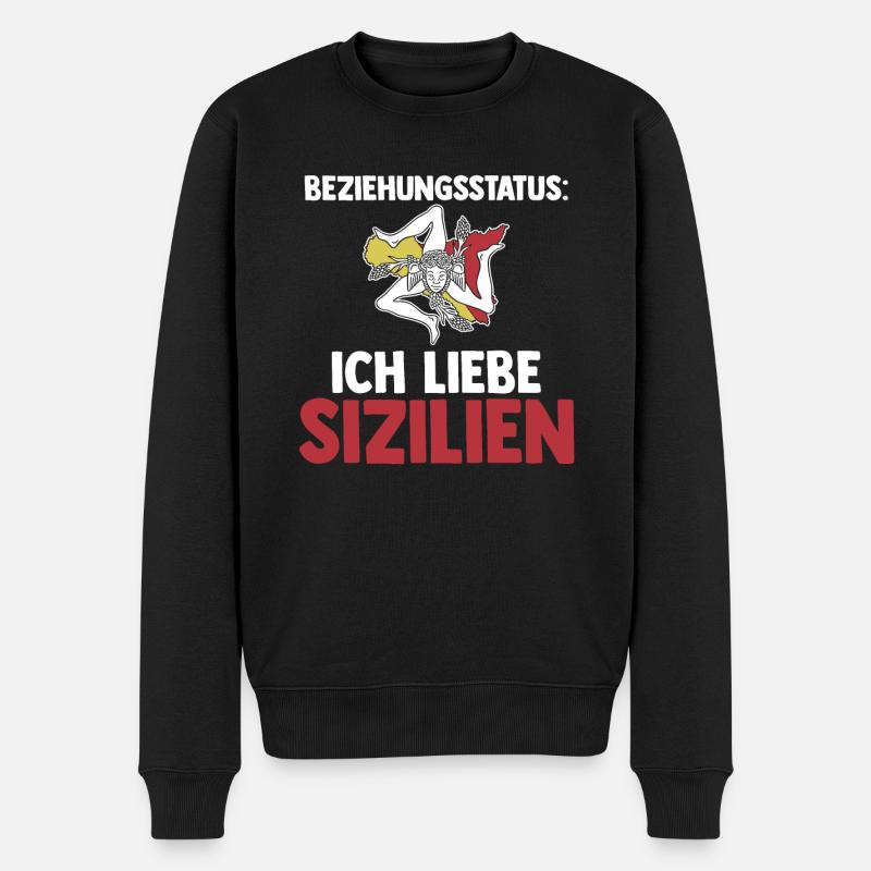 Sizilianer Sizilianisch Sizilien - Männer Premium Bio Pullover - Schwarz