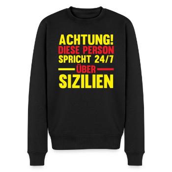 Sizilianer Sizilianisch Sizilien - Männer Premium Bio Pullover - Schwarz - Vorne - Nico (187cm)