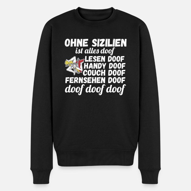 Sizilianer Sizilianisch Sizilien - Männer Premium Bio Pullover - Schwarz