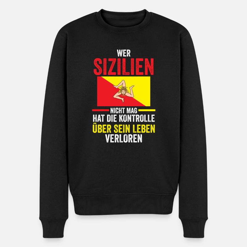 Sizilianer Sizilianisch Sizilien - Männer Premium Bio Pullover - Schwarz