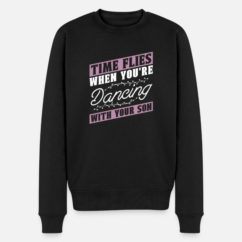 Mom Mutter Sohn Tanz Mutter - Männer Premium Bio Pullover - Schwarz