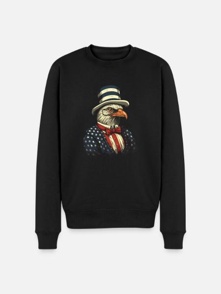Thanksgiving American Pilgrim Turkey - Men's Premium Organic Jumper - black