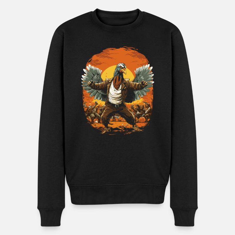 Célébrez Thanksgiving avec une dinde - Pull Premium bio Homme - noir