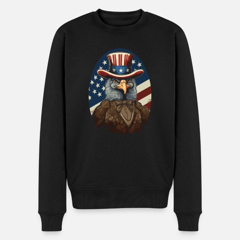 Thanksgiving Amerikanischer Pilger Truthahn - Männer Premium Bio Pullover - Schwarz