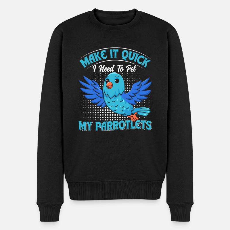 Papagei Lustiger Spruch - Männer Premium Bio Pullover - Schwarz
