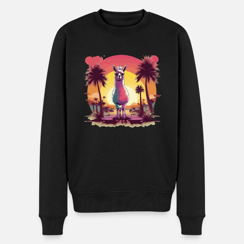 Alpaka - Männer Premium Bio Pullover - Schwarz