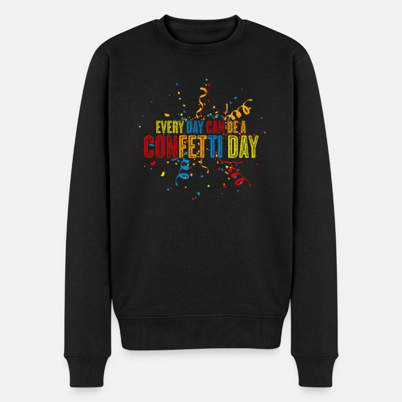 Konfetti Karneval Party Fasching - Männer Premium Bio Pullover - Schwarz