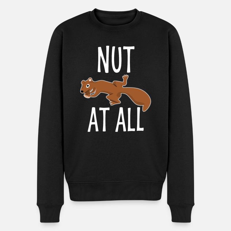 Eichhörnchen mit Nuss - Männer Premium Bio Pullover - Schwarz