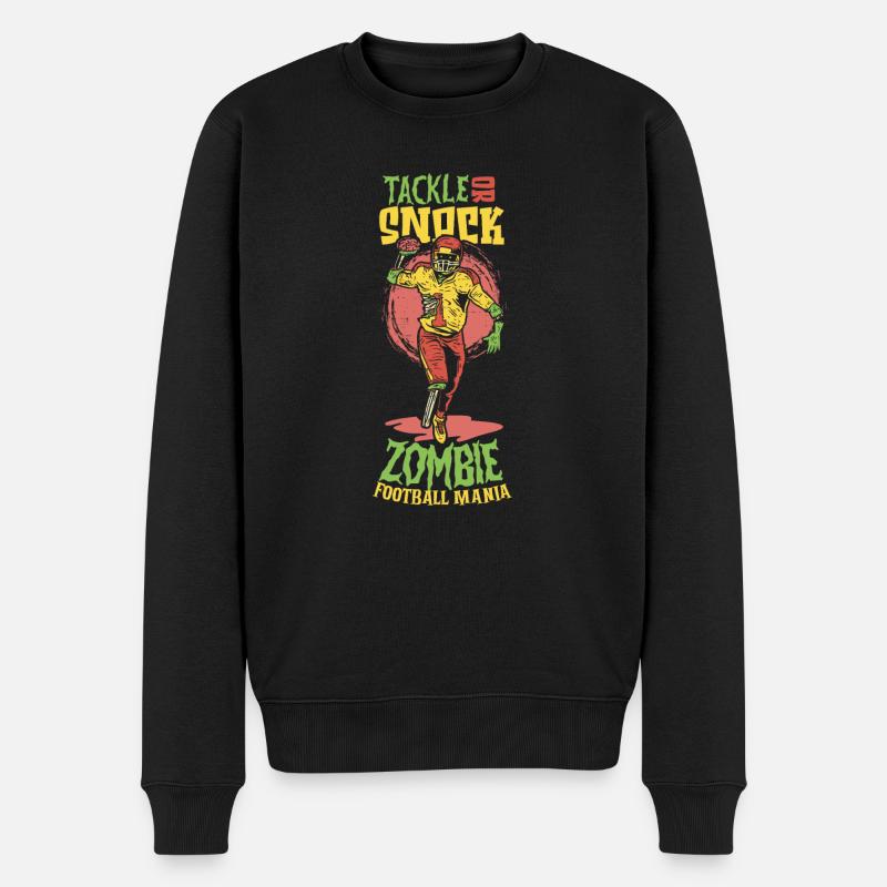 Horror Zombie Spieler Zombie Linebacker Fußball - Männer Premium Bio Pullover - Schwarz