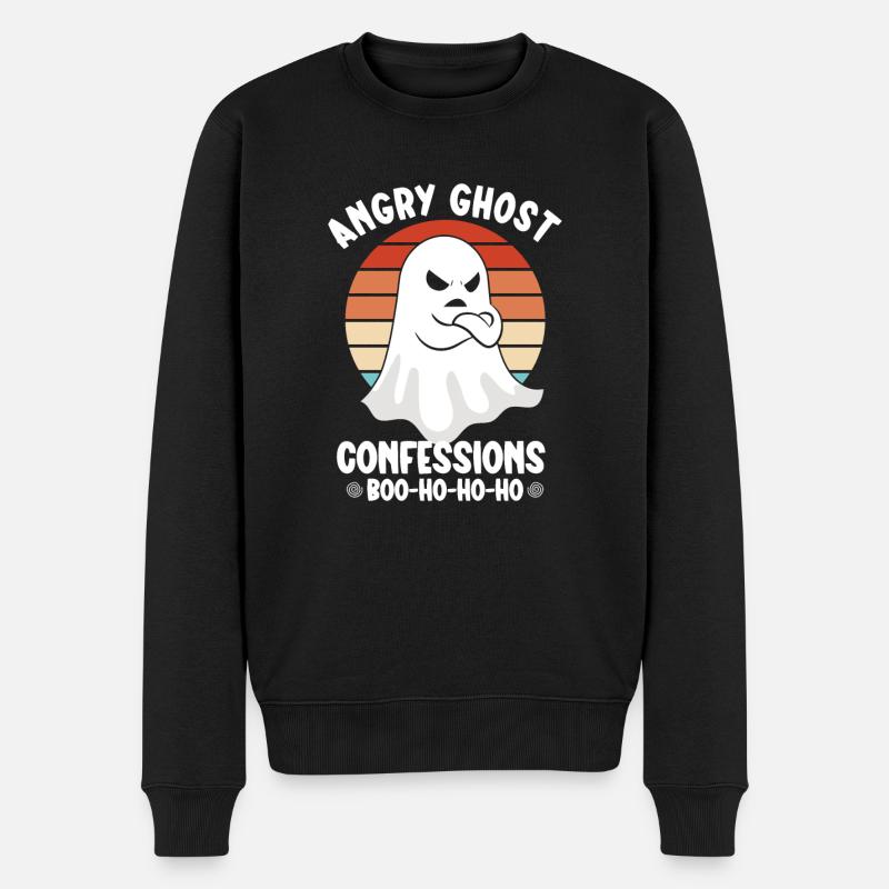 Ghostbusters Funny Ghost Angry Ghost - Men's Premium Organic Jumper - black