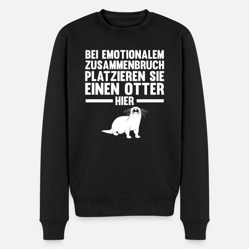 Seeotter Fischotter Otter - Männer Premium Bio Pullover - Schwarz