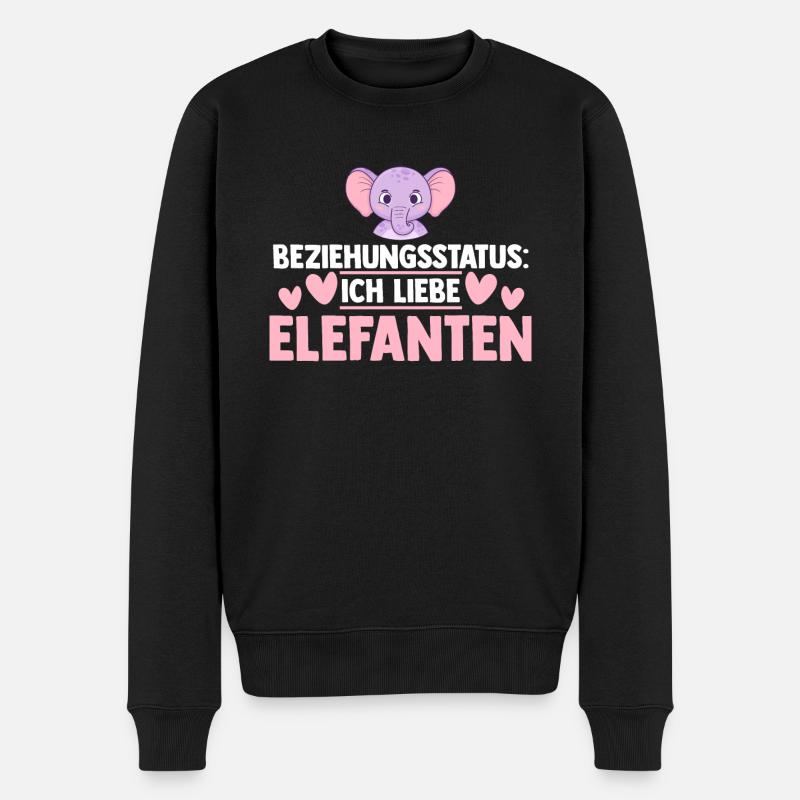 Elefant Elefanten - Männer Premium Bio Pullover - Schwarz
