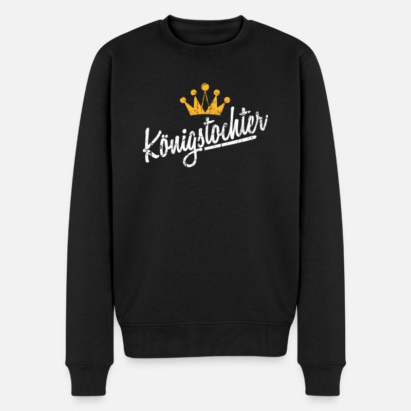 Prinzessin Krone Knigstochter - Männer Premium Bio Pullover - Schwarz