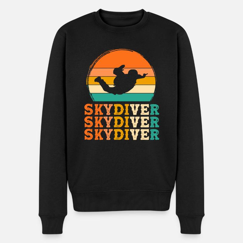 Fallschirmspringer Retro-Design Fallschirmspringer - Männer Premium Bio Pullover - Schwarz