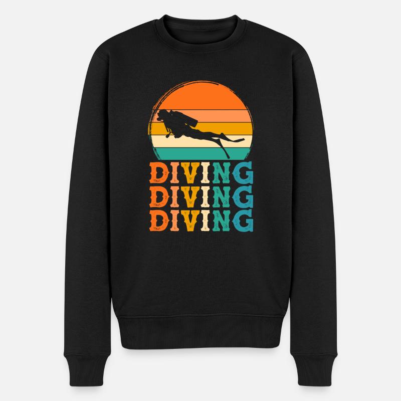 Tauchen Retro-Design Tauchen Geschenk - Männer Premium Bio Pullover - Schwarz