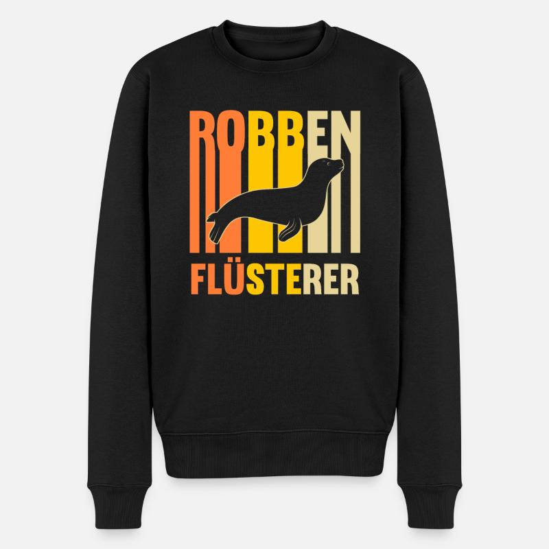 Seehund Seelöwe Robbe - Männer Premium Bio Pullover - Schwarz