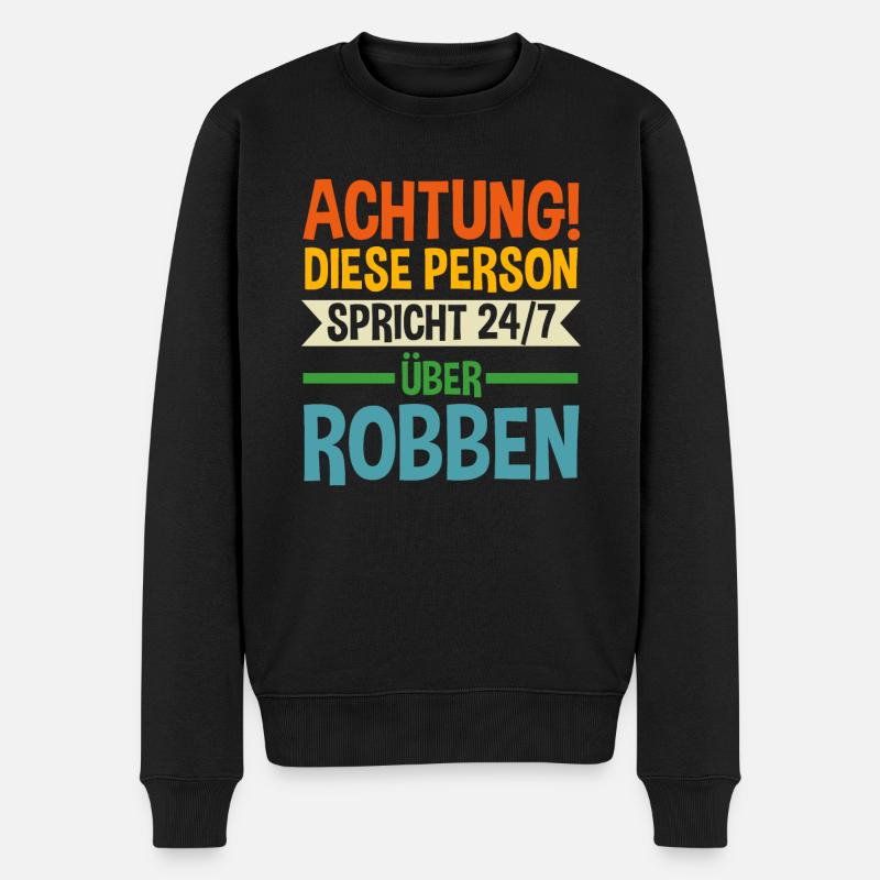Seehund Seelöwe Robbe - Männer Premium Bio Pullover - Schwarz