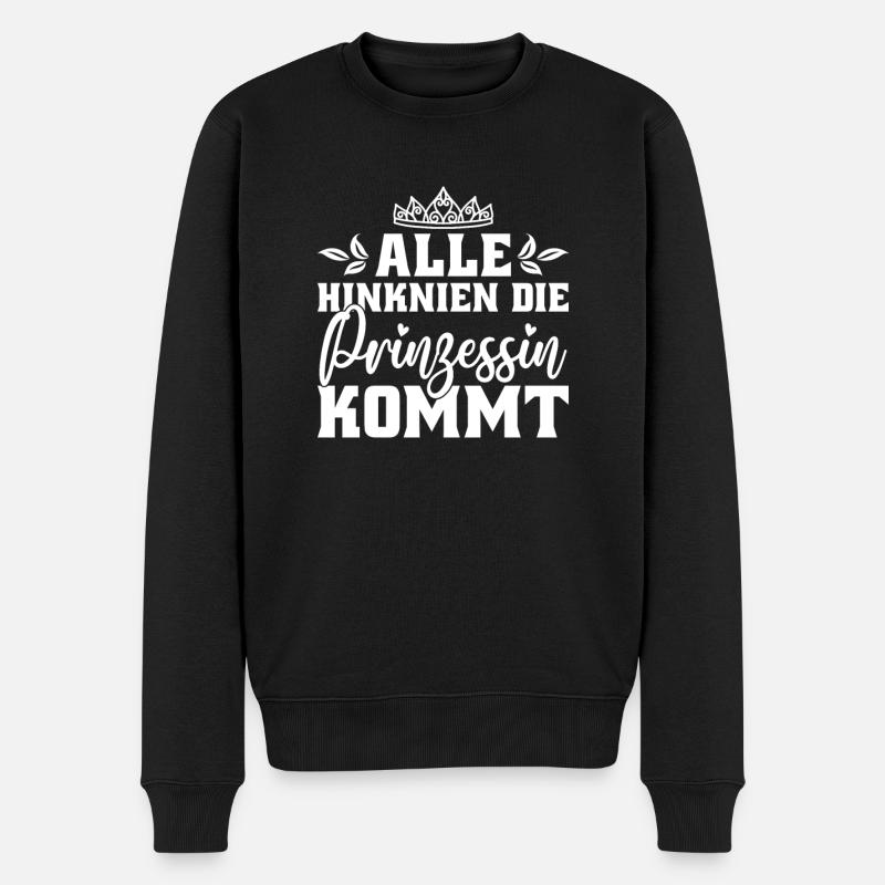 Prinzessin - Männer Premium Bio Pullover - Schwarz
