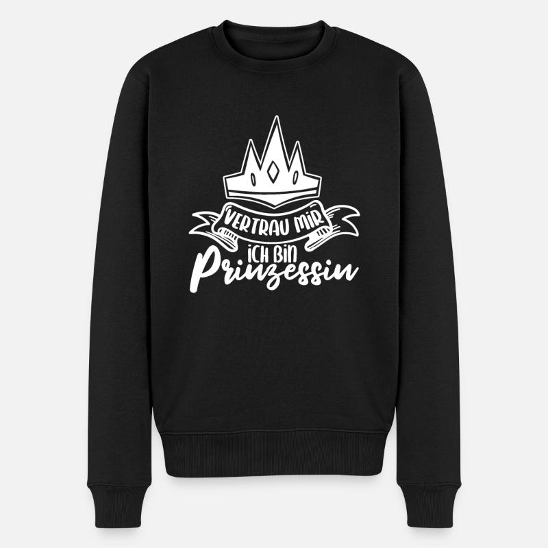 Prinzessin Witzig - Männer Premium Bio Pullover - Schwarz