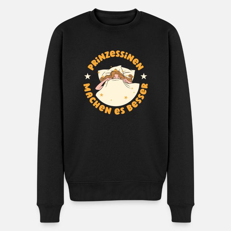 Prinzessin - Männer Premium Bio Pullover - Schwarz