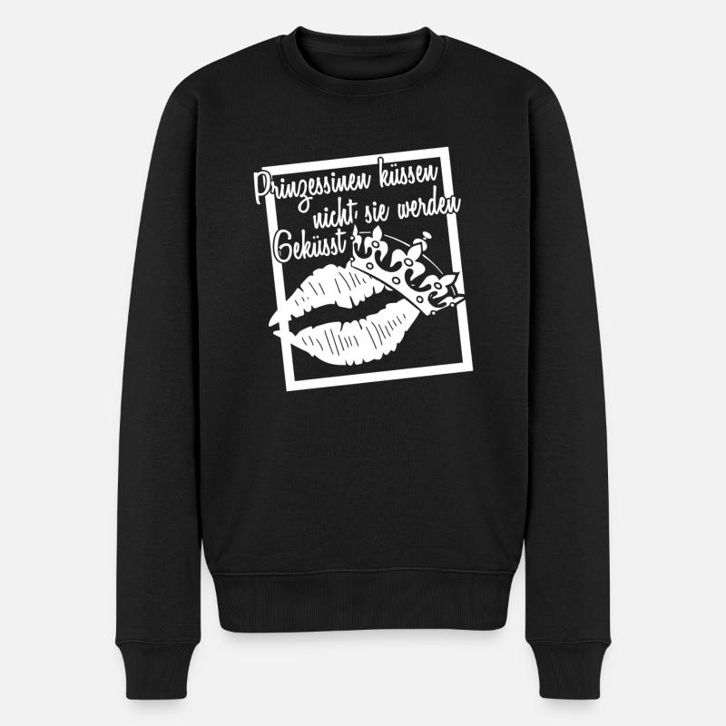 Prinzessin Krone - Männer Premium Bio Pullover - Schwarz