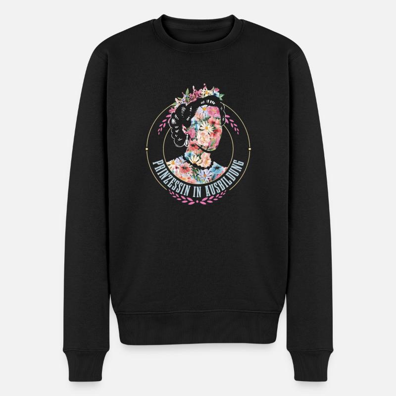 Prinzessin Blumen - Männer Premium Bio Pullover - Schwarz