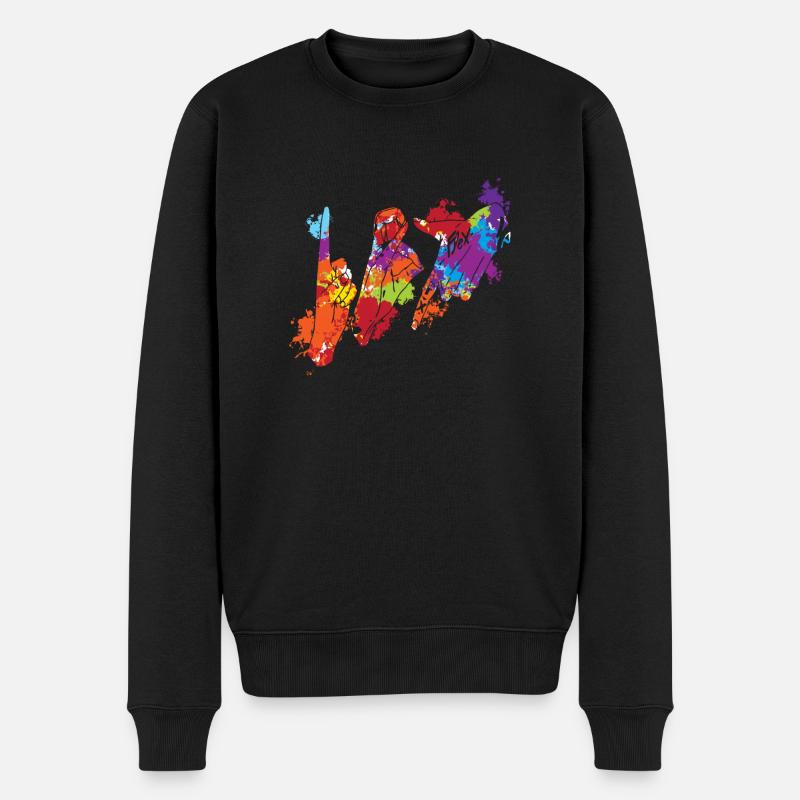 Splash Art 18 7 - Männer Premium Bio Pullover - Schwarz