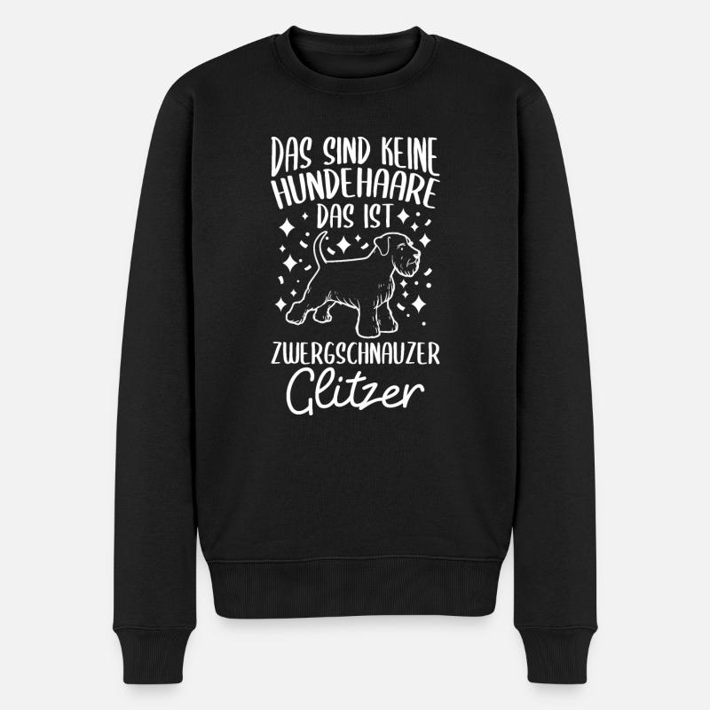 Das Sind Keine Hunde Haare Das Ist Zwergschnauzer - Männer Premium Bio Pullover - Schwarz