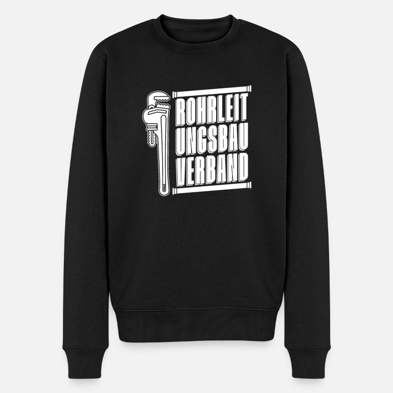 Rohrleitungsbauer - Männer Premium Bio Pullover - Schwarz