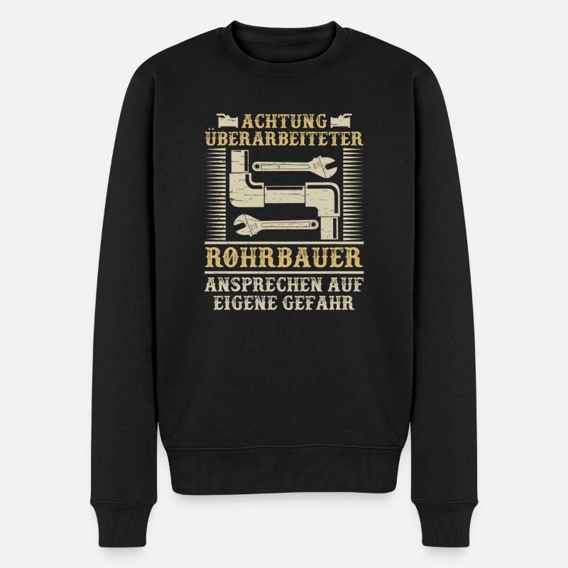 Rohrleitungsbauer Schlüssel - Männer Premium Bio Pullover - Schwarz