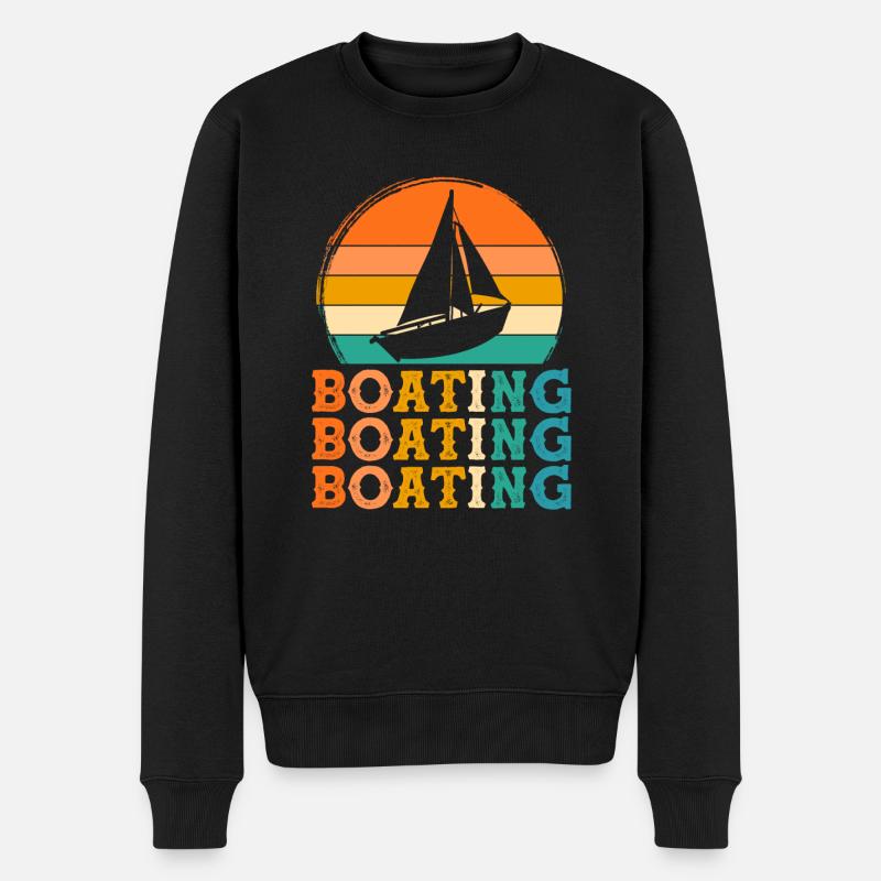 Boote Retro-Design Boote Geschenk - Männer Premium Bio Pullover - Schwarz