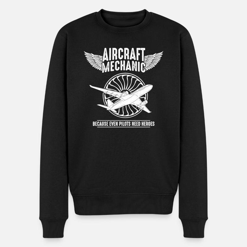 Flugzeugmechaniker Luftfahrttechniker - weil - Männer Premium Bio Pullover - Schwarz