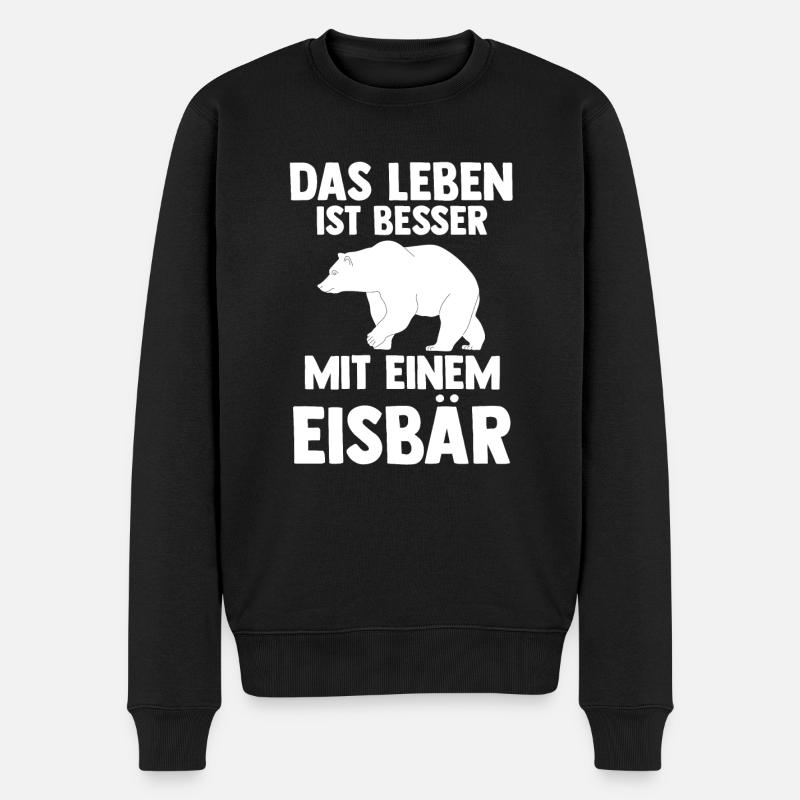 Eisbär Eisbären - Männer Premium Bio Pullover - Schwarz