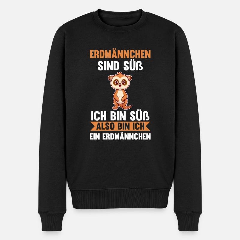 Erdmännchen - Männer Premium Bio Pullover - Schwarz