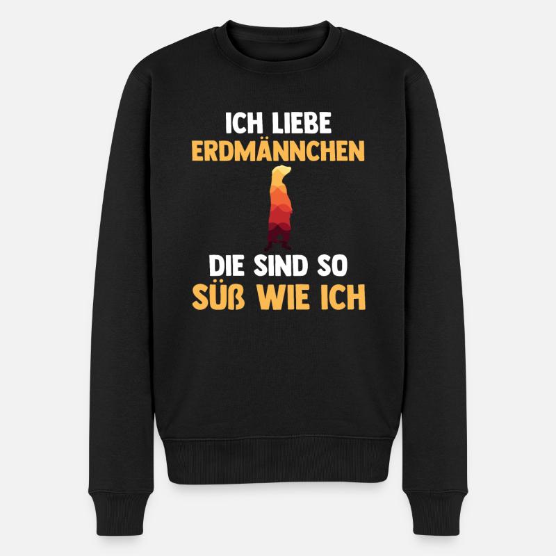 Erdmännchen - Männer Premium Bio Pullover - Schwarz