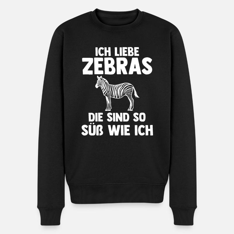 Zebra - Männer Premium Bio Pullover - Schwarz