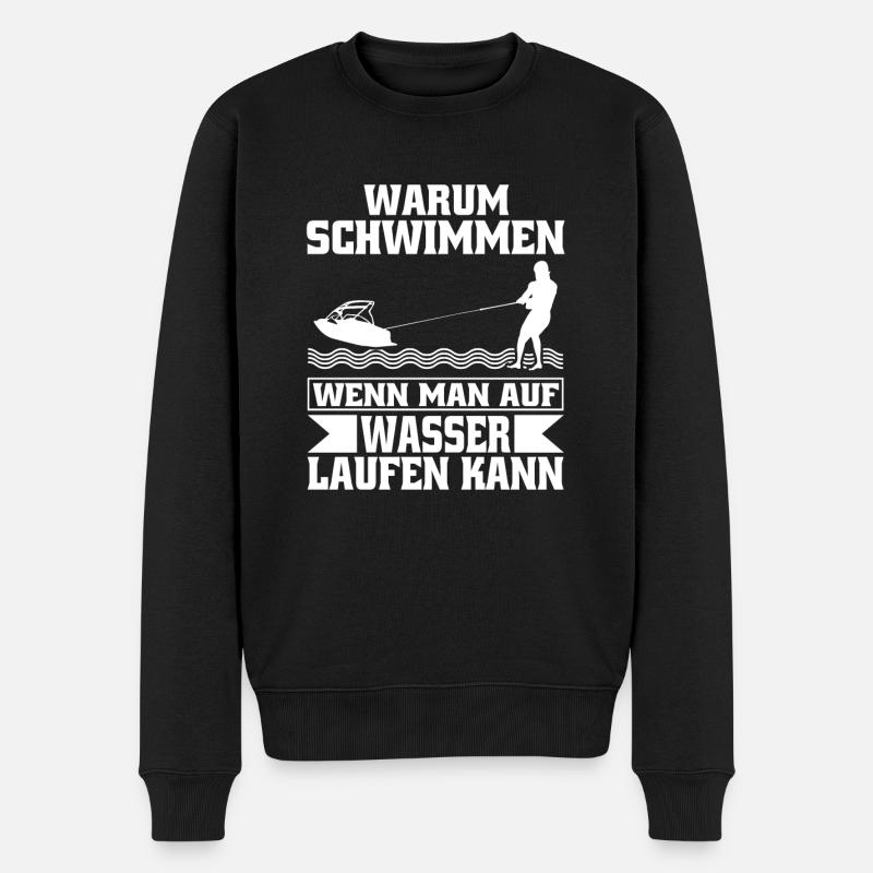 Wasserski - Männer Premium Bio Pullover - Schwarz