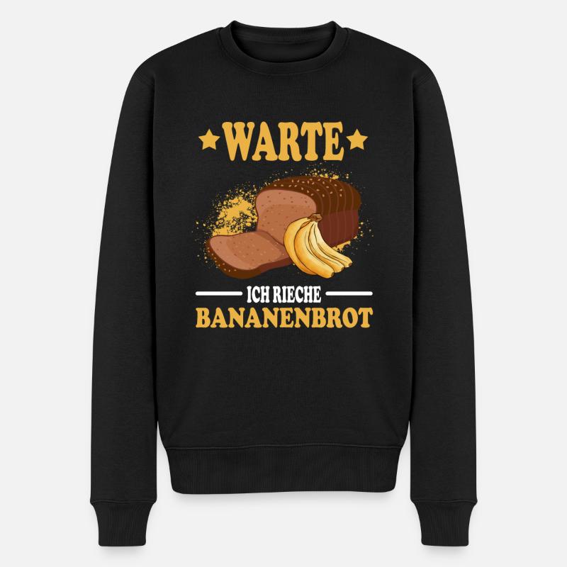 Bananen Brot Bäcker - Männer Premium Bio Pullover - Schwarz