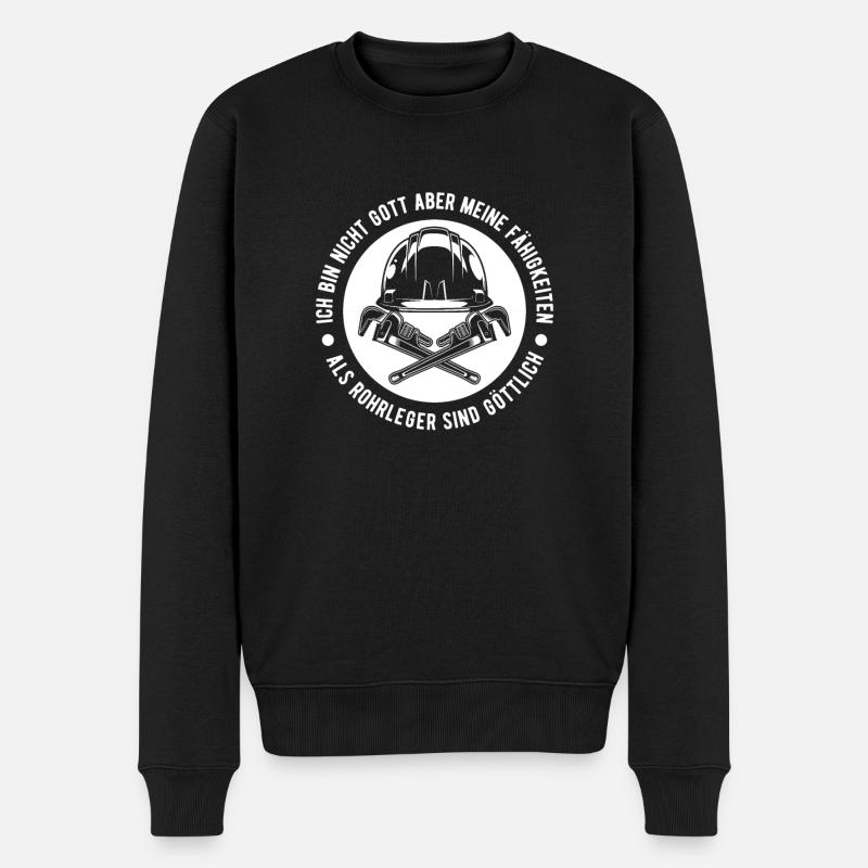 Rohrleitungsbauer - Männer Premium Bio Pullover - Schwarz