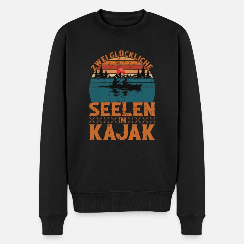 Kajakfahren Paddeln Kajak Spruch Kajakfahrer - Männer Premium Bio Pullover - Schwarz