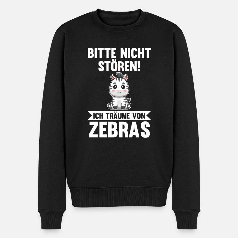 Zebra - Männer Premium Bio Pullover - Schwarz