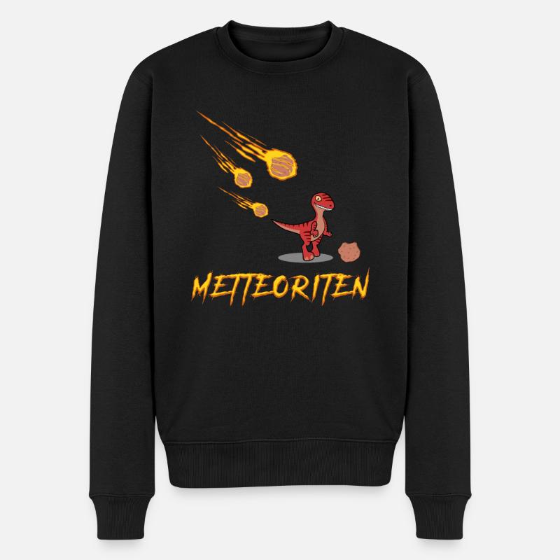 Hackfleisch Mettfleisch Mettbrötchen - Männer Premium Bio Pullover - Schwarz