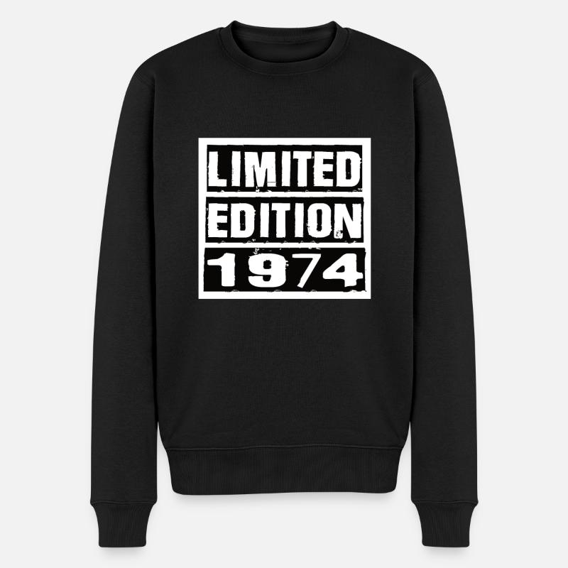 Limited Edition 1974 Geburtstag 1974 Vintage Retro - Männer Premium Bio Pullover - Schwarz