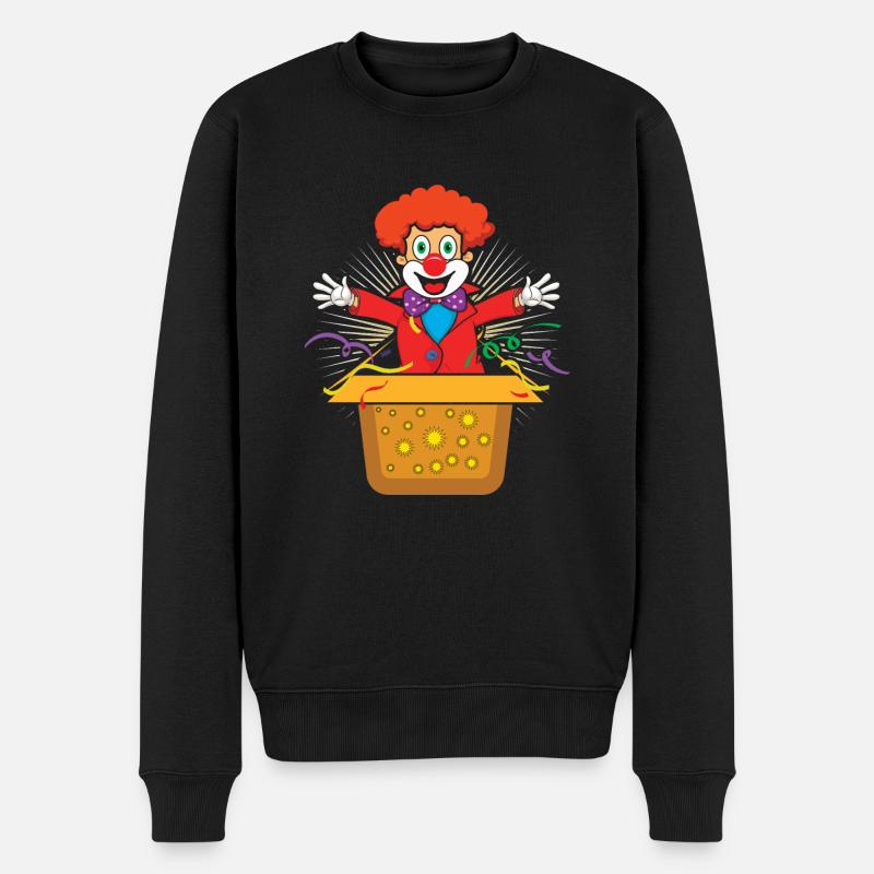 Karneval Clown Narr Zirkus Niedlich Hallo - Männer Premium Bio Pullover - Schwarz
