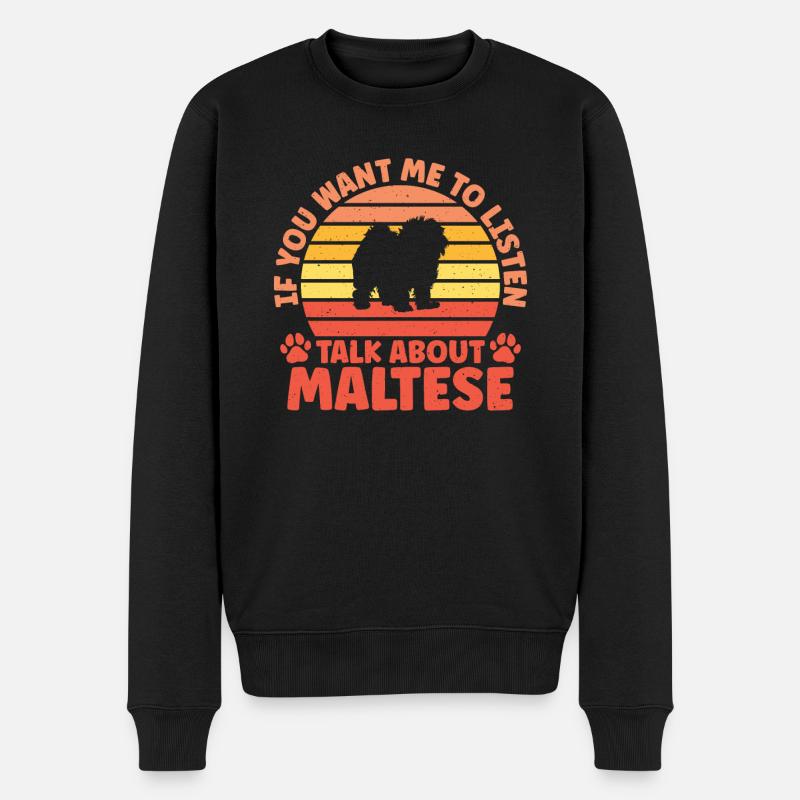 Cadeaux de propriétaire maltais - Pull Premium bio Homme - noir
