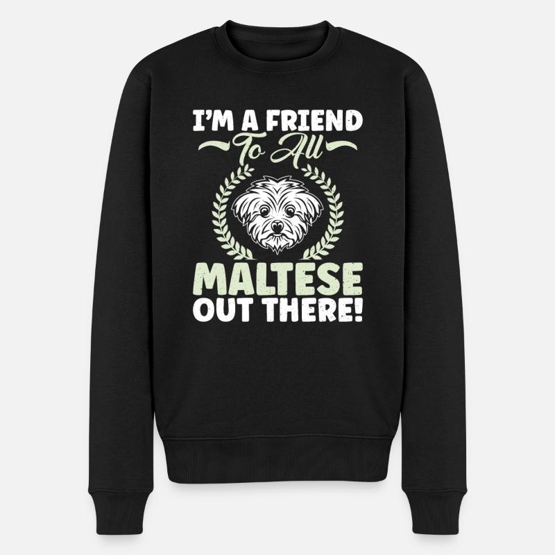 Cadeaux de propriétaire maltais - Pull Premium bio Homme - noir