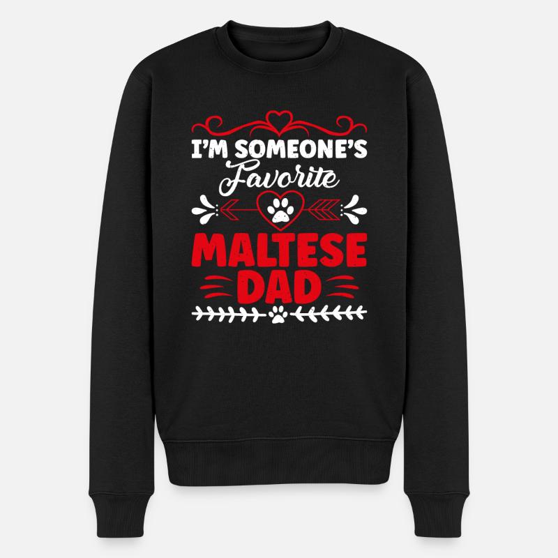 Maltese Owner Gifts - Männer Premium Bio Pullover - Schwarz