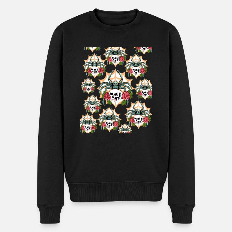 Tarantula With Skull pattern - Men's Premium Organic Jumper - black