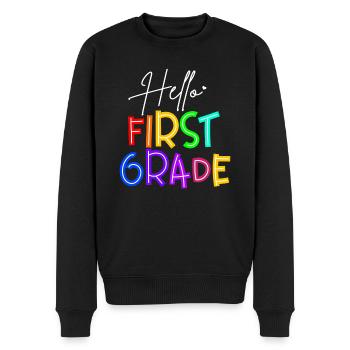 Teacher Hello First Grade - Men's Premium Organic Jumper - black - Front - Nico (187cm)