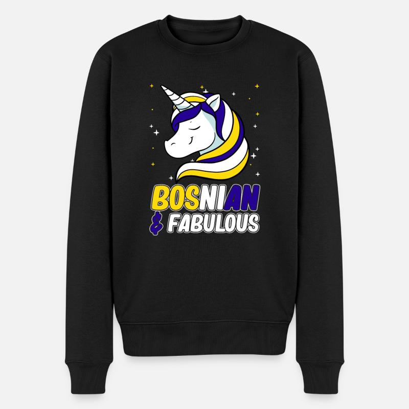 Bosnie-Herzégovine Drapeau Bosnie - Pull Premium bio Homme - noir